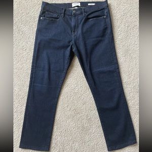 FRAME Denim Men's L'Homme Size 34 Jeans Skinny Dark Blue Made USA Edison Wash